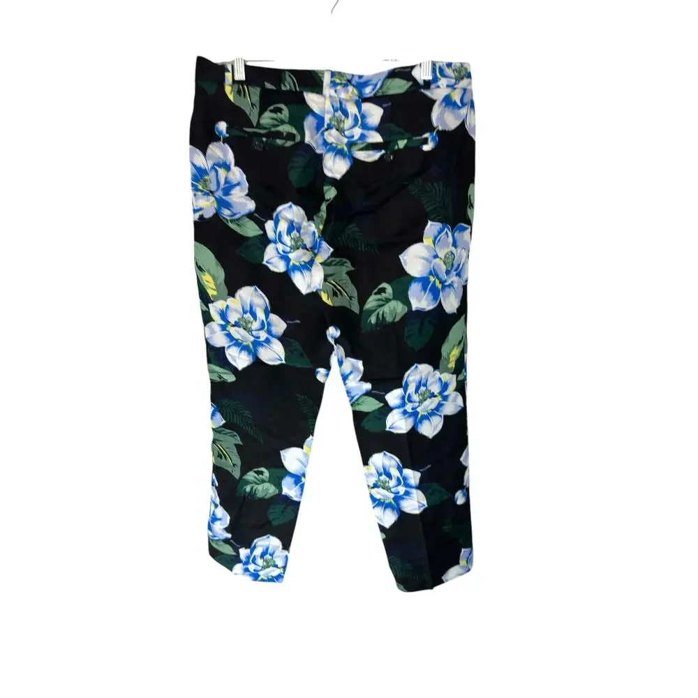 Banana Republic Blue Floral Print Office Work‎ Career Avery Trouser Pants Size 6